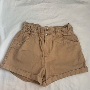 Tan paperbag shorts